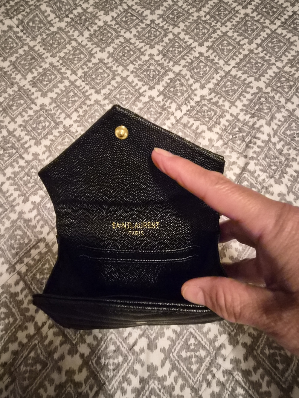 Saint Laurent Black YSL Monogram Quilted Leather Wallet - Picture 3 of 5